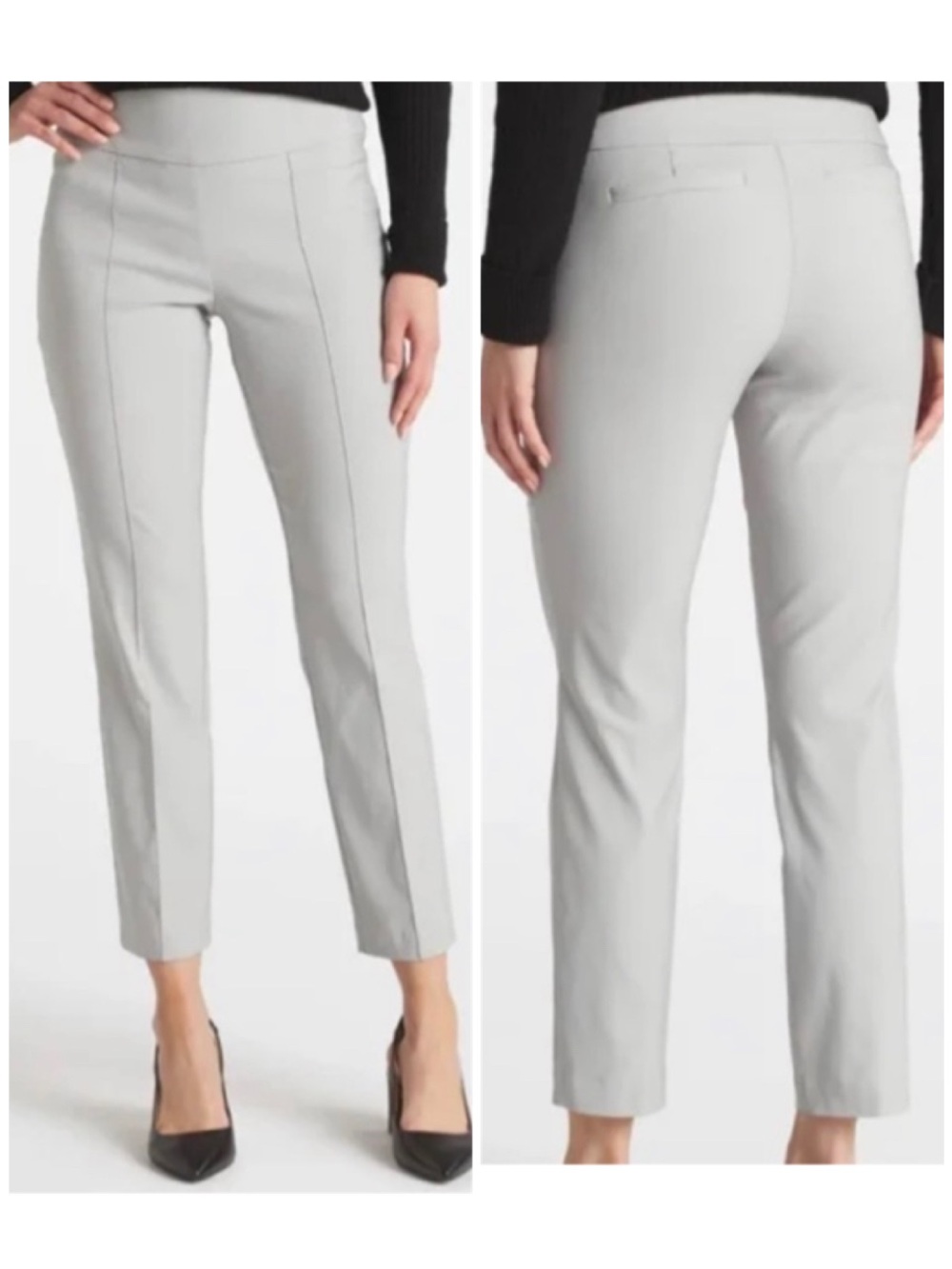 3/$12 Violets & Roses Tinsley Slim Straight Gray Ankle Stretch Pants Size 8/29